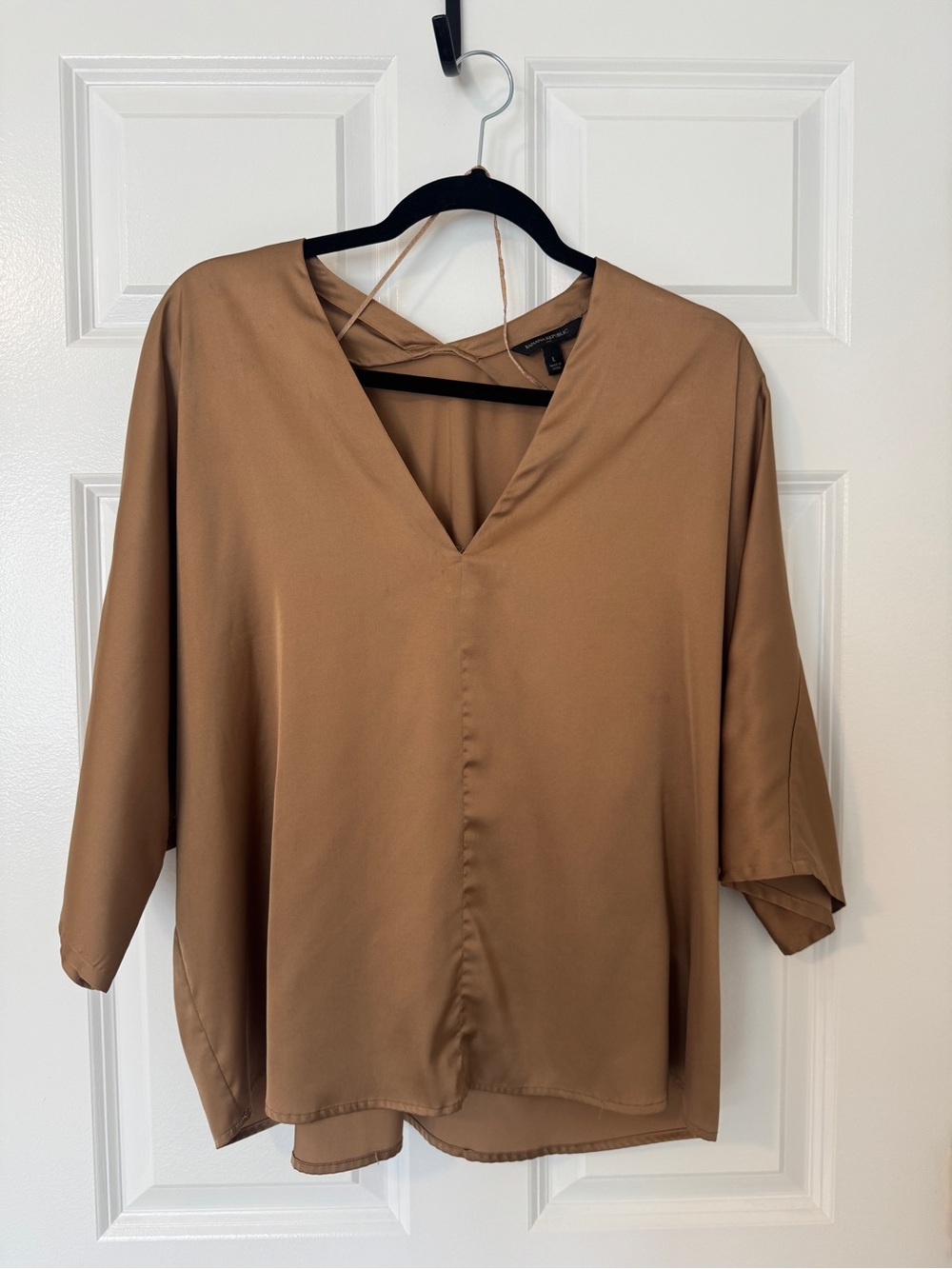 Like New Banana Republic V-Neck Dolman Top Gold 3/4 Sleeve L